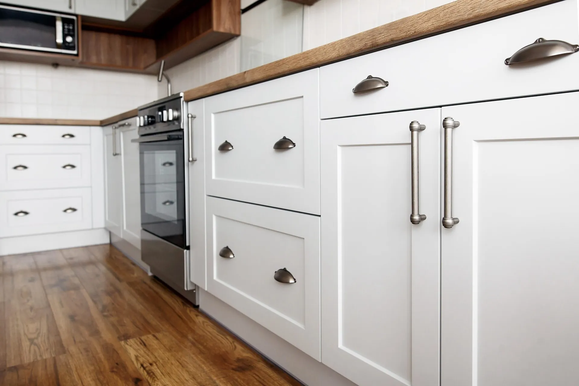 Kitchen remodel with white shaker cabinets